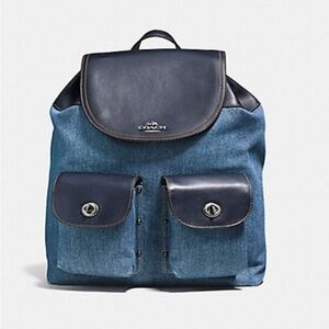 Coach Black Bag with Blue and Orange Floral Design